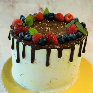 Fruit Cake by Blissful Bites with real fruit pulp and frosting