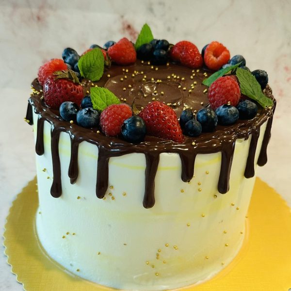 Fruit Cake by Blissful Bites with real fruit pulp and frosting