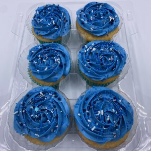 Set of 6 sugar-free regular cupcakes made with monk fruit sweetener.
