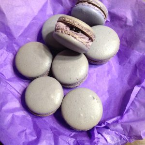 Assortment of 12 French macarons in various flavors