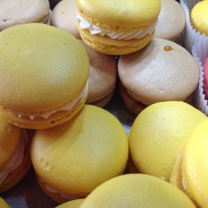 Assortment of 12 French macarons in various flavors