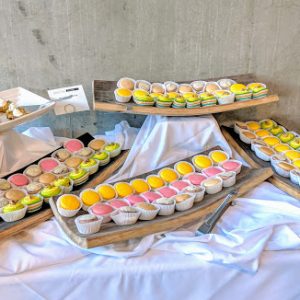 Assortment of 12 French macarons in various flavors