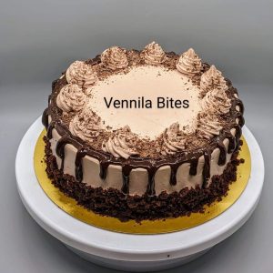 Chocolate cake from Vennila Bites, a delicious dessert.