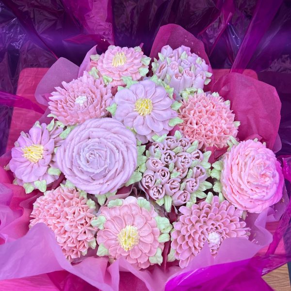 Cupcake Bouquet with buttercream flowers by Sweet Valley