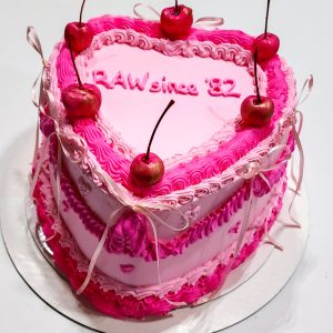 Handcrafted vintage heart cake by SilkyCakes, 8 inches
