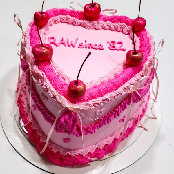 Handcrafted vintage heart cake by SilkyCakes, 8 inches