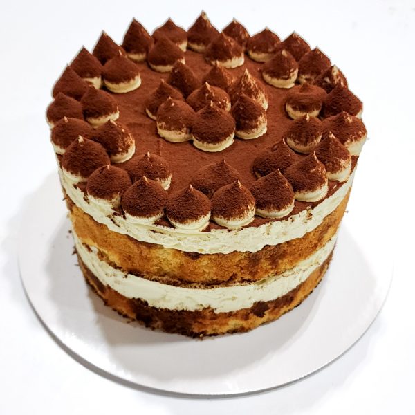 Tiramisu Cake 7" by SilkyCakes, a layered espresso and mascarpone cream dessert.