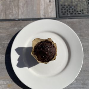 Double chocolate chip muffins with gooey chocolate chips