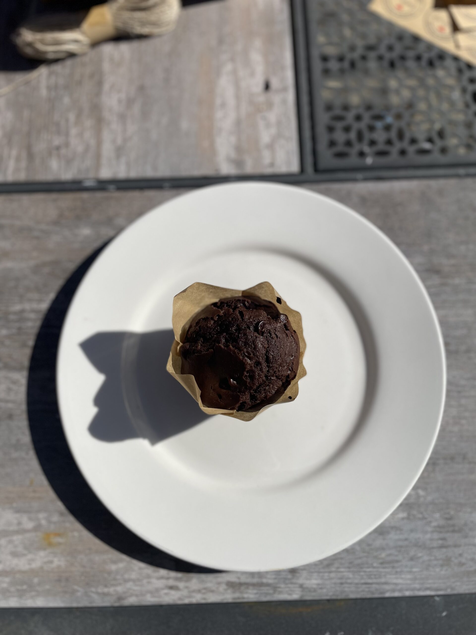 Double chocolate chip muffins with gooey chocolate chips