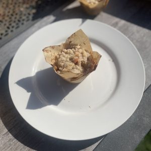 Delightful strawberry muffin with juicy strawberries