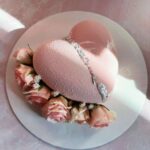 Custom Heart-Shaped Rose Cake by V