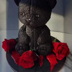 3D Teddy Bear chocolate cake with a delicious filling, serves 8-12