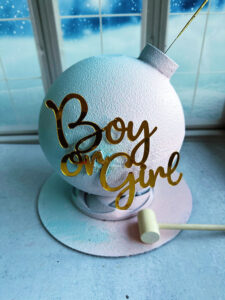 Gender Reveal Fireworks Cake Gender Reveal Showstopper cake with fireworks, 7 inches