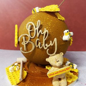 Gender Reveal Showstopper cake with fireworks, 7 inches
