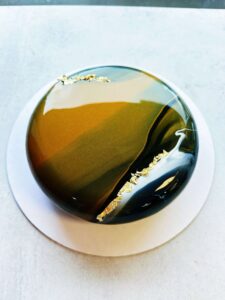 Variation-1 | Glorious Golden Mousse Cake Glorious Golden Mousse Cake with golden marble glaze and gold leaf