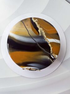 Glorious Golden Mousse Cake Glorious Golden Mousse Cake with golden marble glaze and gold leaf
