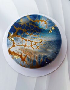 Variation-1 | Mystic Veil Glazed Custom Cake Mystic Veil Glazed Custom Cake with celestial design