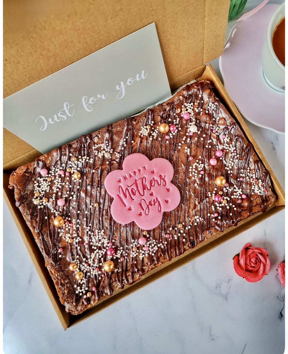 Mothers Day Brownie Slab