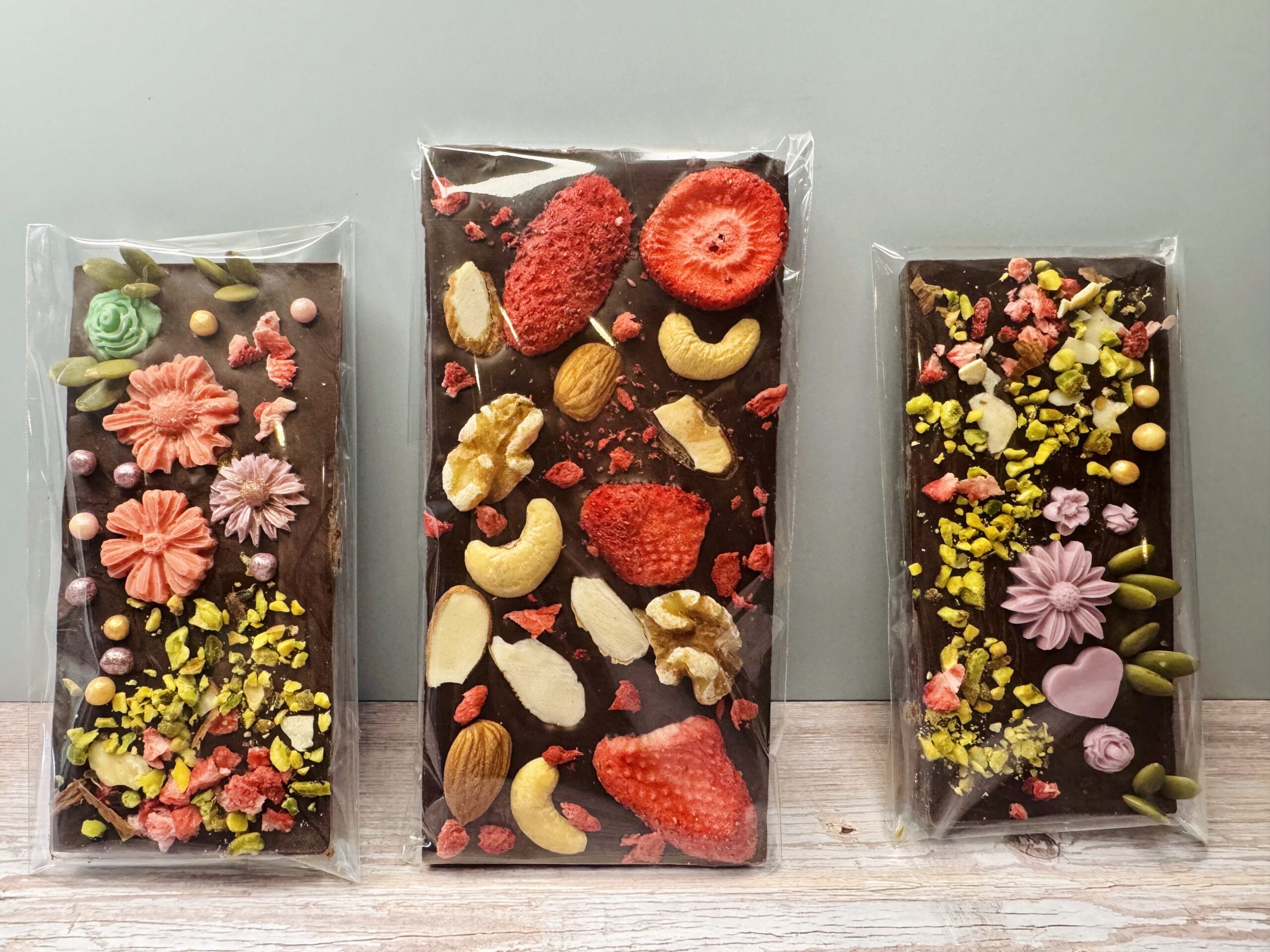 Decorated Chocolate Bars -White/Milk/dark/Ruby