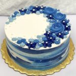 6 inch Blue Bloom Cake