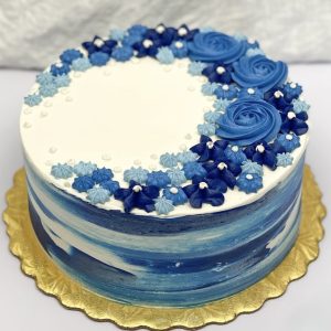 6 inch Blue Bloom Cake