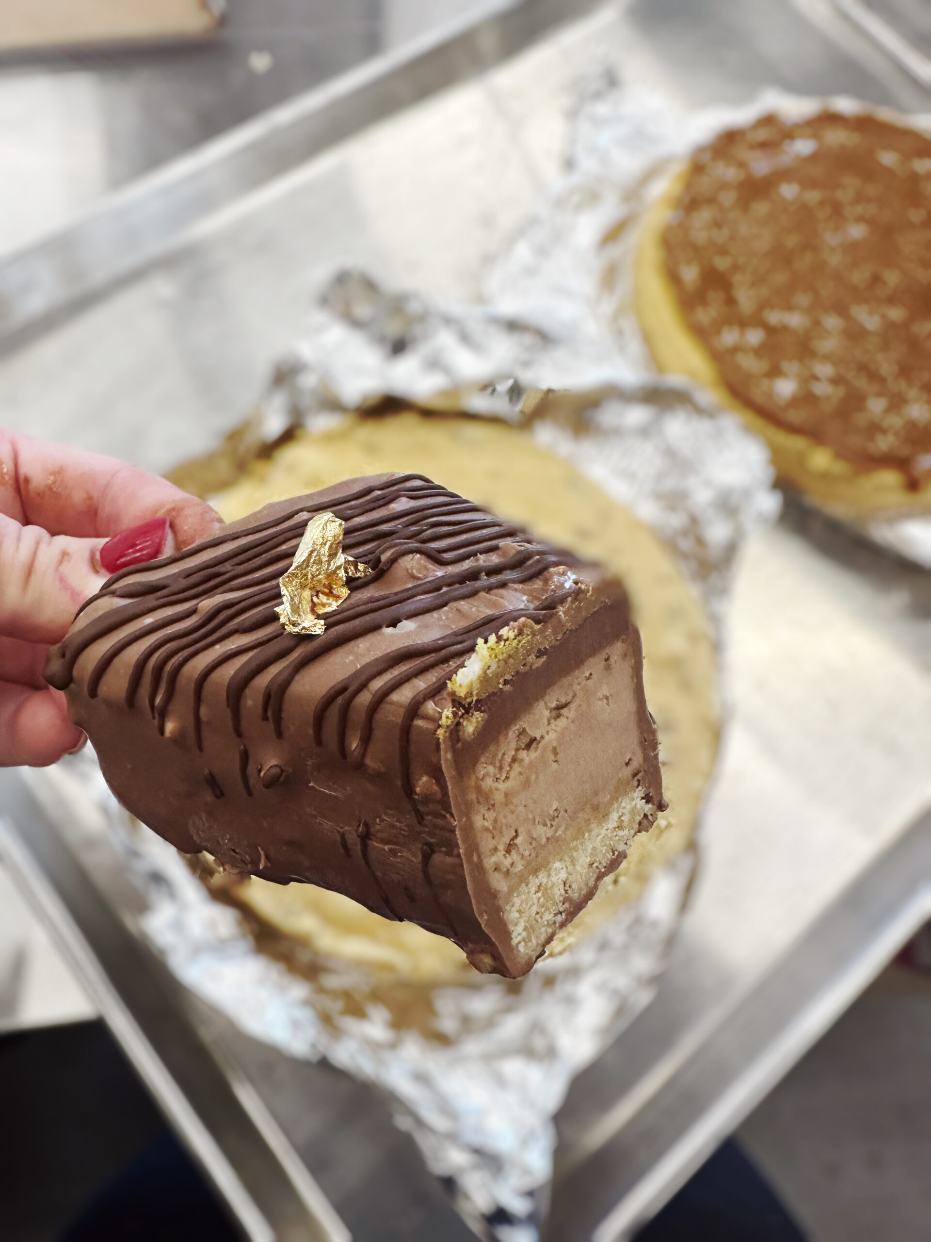Chocolate-Dipped Cheesecake Slices on a Stick